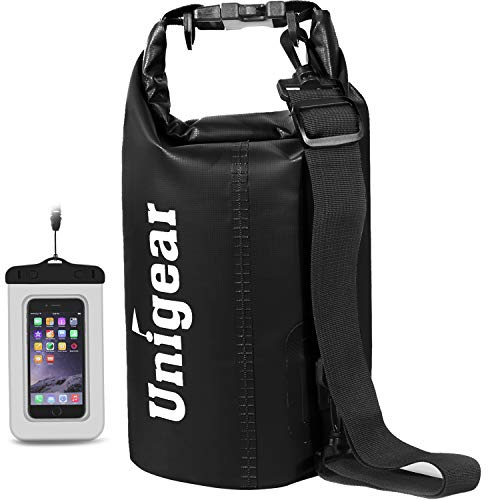 Unigear Borsa Impermeabile (2L/5L/10L/20L/30L/40L/55L) per Attività all'Aria Aperta e Sport Acquatici, Campeggio, Kayak, Pesca, con Custodia Impermeabile per Cellulare