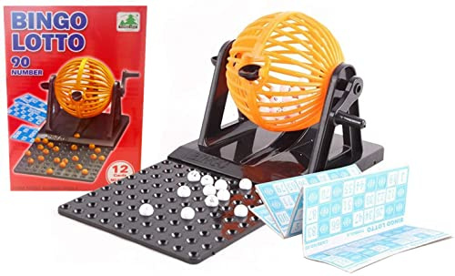 SHINE Bingo 90 Número Juego Juego Familiar 2 Jugadores con 48 Cartas Juego Tradicional de Bingo