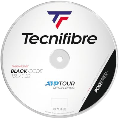 Tecnifibre Bobine 200M-BLACK Code 1.32 Cuerda de Tenis Adultos Unisex, Negro, Sencillo