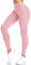 Yaavii Damen Sport Leggings Lange Blickdicht Yoga Leggings Figurformende Sporthose Yogahose Fitnesshose mit Hohe Taille Bauchkontrolle Rosa2 M