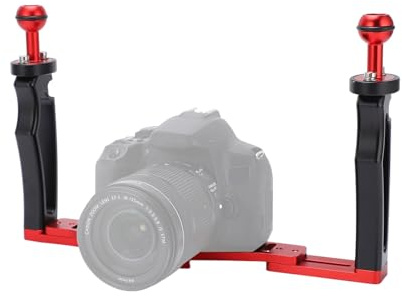 Stabilisateur de Plateau à Double Poignée, Support de Plateau de Boîtier de Boîtier de Caméra Sous-marine en Alliage D'aluminium, pour la Prise de Vue Sous-marine, pour Appareils Photo Reflex, Caméras