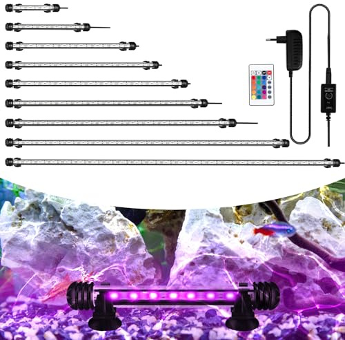 Sonnewelt LED Aquarium-Licht Unterwasserbeleuchtung Wasserdicht Lampe Abdeckung 48 cm 5W Aquarienbeleuchtung für Aquarien