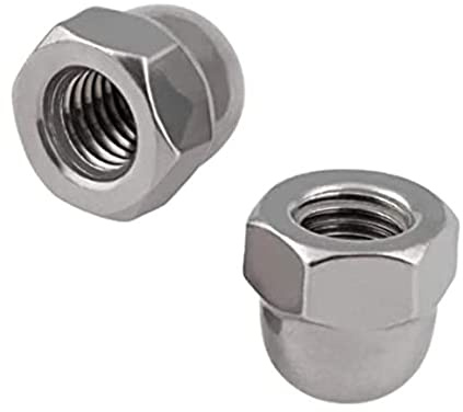 Merriway BH07619 Domed Cap Nut Bright Zinc Plated Steel M10, Silver