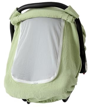 Folpus Netzabdeckung für Baby-Handkorb, Bezug für Baby-Tragesitz, weicher, Leichter Netz-Fenster-Staubschutz für Babytrage für Kinder im Freien, Hellgrün