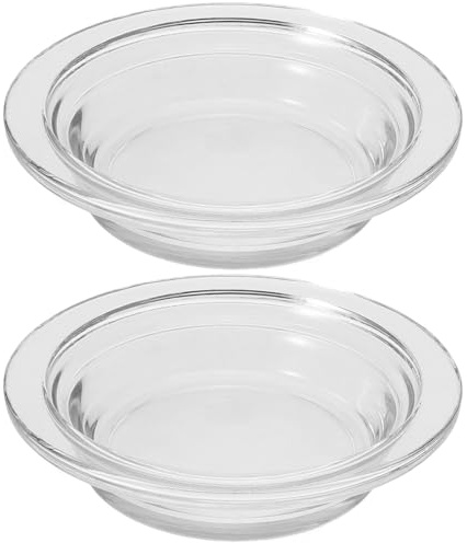 TOPPERFUN 2Pcs Replacement Wax Warmer Dish, 4.5in Glass Transparent Aromatherapy Essential Oil Diffuser Dishes for Home, Office, or Meditation