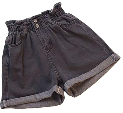 Angxiwan Prime Deals of The Day Prime Sale Women's Denim Shorts Ripped Wash High Waisted Hot Shorts Jean Pants High Waist Frayed Hem Summer Jeans Short with Pockets Todays