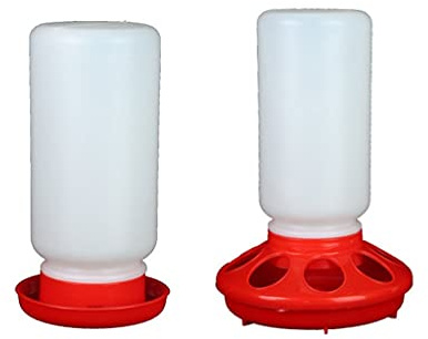 NIHENHAO Chick Feeder and Waterer Combo 1 Quart Chicken Feeder 0.9 Quart Chicken Waterer Birds Poultry Feeding Equipment Plastic