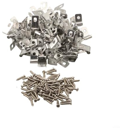 Yuanpgky Sujetadores de malla de alambre de aluminio para clips de valla agrícola, 100 o 200 piezas por paquete, conexión segura de valla de metal para granjas, jardines y vallas de ganado (100 clips