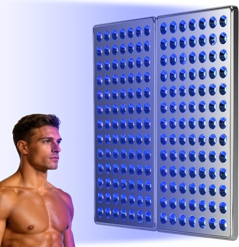 Bräunungslampe Gesichtsbräuner Solarium für Zuhause, Tragbare Bräunungslampen Sonnenlampe mit 182 Stück LED | Augenschutz und Halterung, 24W Faltbar Bräunungslicht für Gesicht und Körper (Grau)