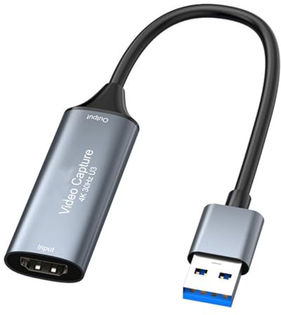 Gurtt Carte d'acquisition USB 3.0 HDMI avec Prise en Charge Audio et vidéo pour l'enregistrement sur Ordinateur, Le Streaming et la Lecture (Gris sidéral).