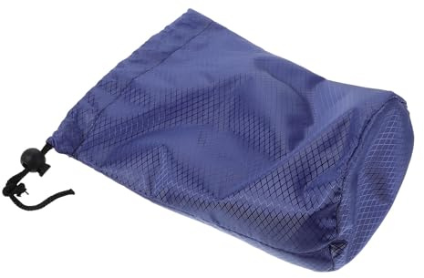 PAMINGONO Bolsa de Almacenamiento Cordón Ajustable Nylon Resistente Tamaño Pequeño Ø11 CM X 20 CM Color Azul Oscuro Patrón Romboidal Adecuado para Guardar Chaquetas de Plumas y