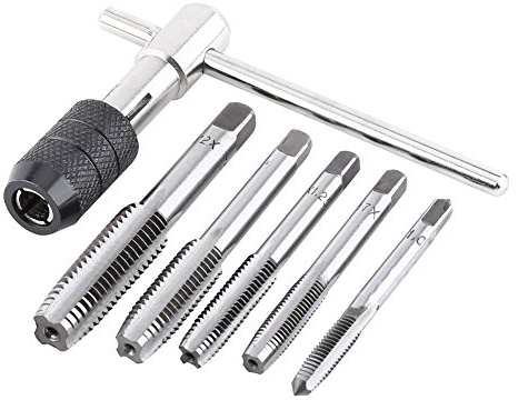 Akozon 6PC juego de llave cono cónico métrico (paquete estándar) hacer roscas en hierro Rosca Métrica Rosca de Acero Herramienta de Roscado de Rosca Juego de herramientas para roscar