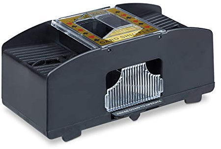 MonsterCadeaux - Mélangeur de Cartes Automatique pour 2 Jeux de Cartes - Batteur électrique de Cartes à Jouer - Card shuffler - Cadeau Original - Idée Cadeau pour Joueur de Poker - Homme - Femme