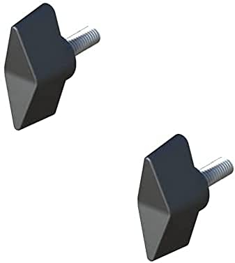 cyclingcolors Tornillo de Cabeza de Mariposa Camilla de Bloqueo con Mango, M6 x 50, Paquete de 2, Negro