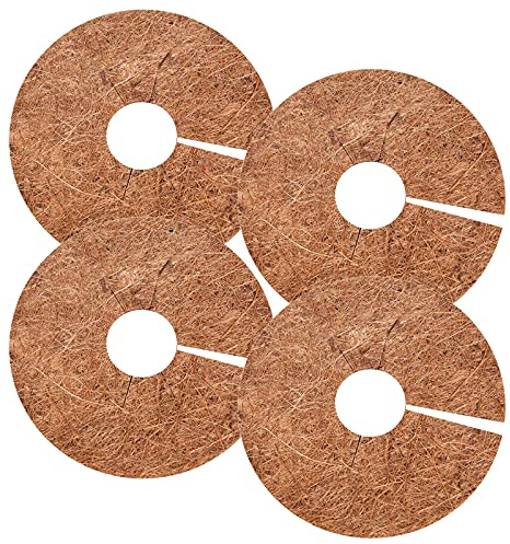 hifrom Kokosskiva, 4 stycken krukskydd, kokos mulchskiva, vinterskyddsväxter, trädgårdsarbete, växtskydd, frostskydd, vinterskydd för krukväxter, växtskyddsmatta för trädgård