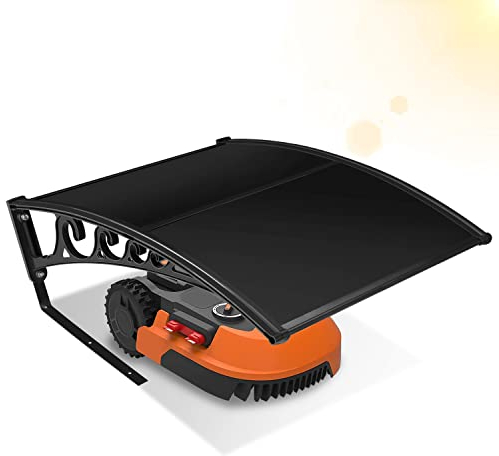 Herrselsam Tondeuse de Garage - Toit de Garage - pour Robot à Gazon, Tondeuse, Garage - en Polycarbonate - 105 x 85 x 50 cm - Tondeuse à Gazon, Robot, Garage - Protection Contre la Pluie - Noir