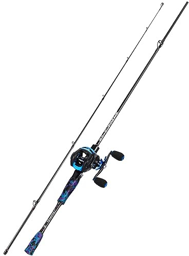 Sougayilang MX-2 gjutspö och bete gjutrulle kombination, 1,8 m/2,1 m Baitcaster kombo- rovdjur fiskeset för gädda, abborre, Zander-2,1B-R