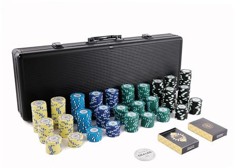 Riverboat Gaming Casino Royale Cash Poker Chipset - 14g 500 Stück nummerierte Pokerchips - Mittlere Einsätze