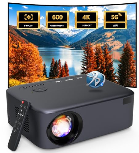 【Focus Électrique/Keystone】 Vidéoprojecteur 4K Supporté, 26000L WiFi Bluetooth avec Haut-parleurs 2×3 W intégrés et 50% Zoom, AKATUO 300 Retroprojecteur Home Cinéma pour Smartphone/HDMI/USB/TV Stick