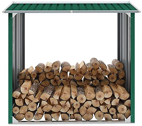 Générique Abri de Stockage de Bois Acier galvanisé 172x91x154 cm Vert,Maison & Jardin,Accessoires pour cheminées & poêles à Bois,Accessoires pour Range-bûches & Porte-bûches,38.51 LB,47080