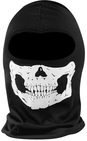AUFIKR 2 Pairs Skeleton Face Mask Skull Balaclava for Halloween Dance Costume Party,Cosplay,Cycling,Running Skateboard Snowboard Outdoor Sport Black