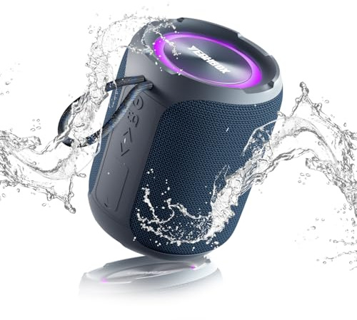 YEAHBOX Portable Bluetooth Speaker, Bluetooth 5.3 40W Wireless Stereo with Deep Bass, RGB Lights, IPX7 Waterproof, Long-Lasting Battery, TWS Pairing for Outdoor, Party, Shower & Home