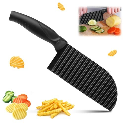 Coltello Ondulato, Taglia Patate Ondulato in Acciaio Inox, Coltello Taglio Ondulata, Coltello per Patate, Tagliapatate Ondulato per Patate, Coltello Tagliapatate per Patate, per Frutta, per Verdura