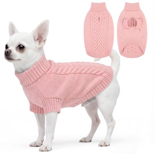 ASENKU Maglione Invernale Cane Felpa per Cani di Taglia Piccola, Maglioncino Cane con Collo Alto Abbigliamento Cappotto Pullover S