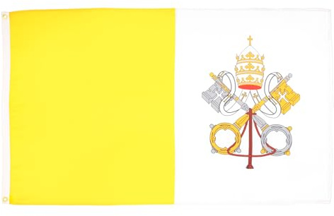 AZ FLAG Lote de 5 banderas Vaticanas – 90 x 60 cm – Bandera Vaticana 100% poliéster con ojales metálicos integrados