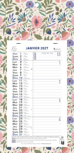 Exacompta - Calendrier mensuel Mini Labo 15,5x28,5 cm sur plaque - 2027