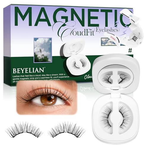 BEYELIAN Magnetic Eyelashes with Applicator Kit, Upgrade Soft Magnetic Lashes Reusable False Eyelashes Natural Look, No Glue Needed Eyelashes for Eye (Lightweight & Comfortable)