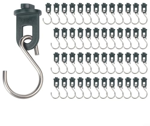 Rackumic växthusklämmor och S-krokar kit för att säkra hängande blomkrukor och organiseringsverktyg inkluderar 50 fästklämmor och 50 S-krokar med platsbesparande design