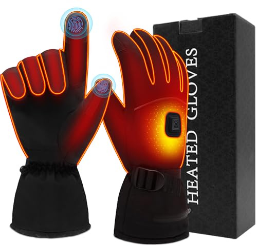 Svpro Guanti riscaldati Uomo Donna Batteria Ricaricabile elettrica Guanti riscaldanti Guanto Caldo Caccia Invernale Pesce Ciclo Moto Drive Camp Sci Escursione Moto Scaldamani Termico (L)
