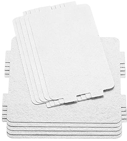 gohantee 10 pezzi di piastra in mica per microonde, 5 pezzi da 10,7 cm x 6,4 cm e 5 pezzi da 10,8 cm x 9,9 cm di copertura guida d'onda per fetta di mica, mica per microonde whirlpool