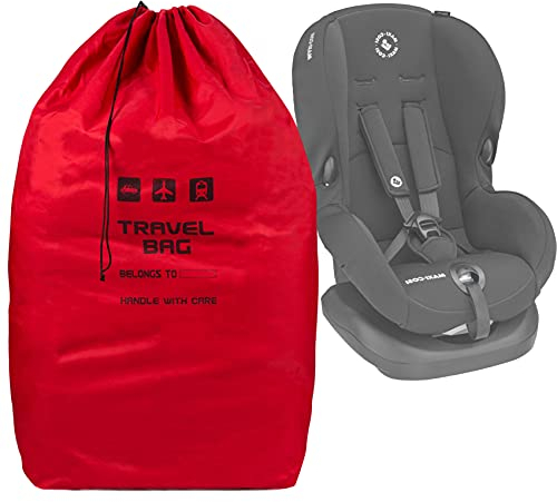 Roter Kindersitz Transporttasche Größe zu 80x45x45 cm Reisetasche Rucksack perfekt am Flughafen beim Einchecken Tragetasche Transportrucksack für Kinderautositze [085]