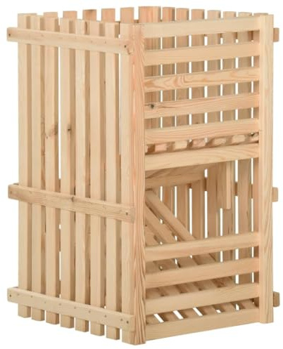 vidaXL Bois de Pin Solide Boîte à Pommes de Terre Boîte de Conservation Conteneur de Stockage Bac de Rangement de Cuisine 50x50x50 cm