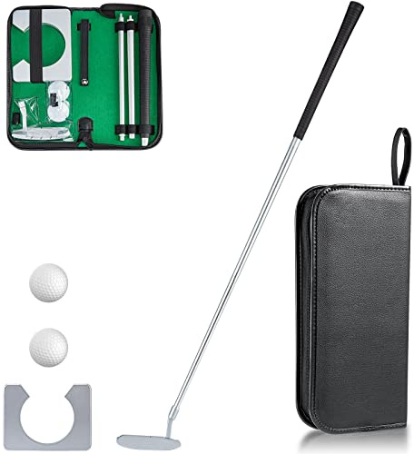 Y-Nut Ensemble de Mini Golf Vert pour Intérieur – Jeu de Putter avec Pot, Coupe-Trou et Tasse. Kit de Golf de Bureau Parfait