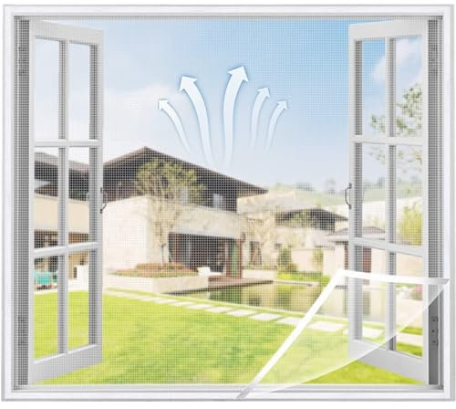 Mosquito net for Window, Without Drilling, for Skylight, Mosquito net, for interiors and exteriors, 70x155cm (White)