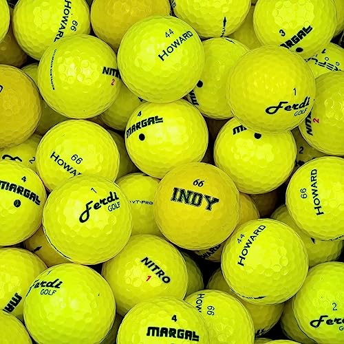 Second Chance Lot de 24 balles de Golf Jaunes Optic Mix avec Sac de Transport