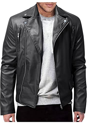 ZRYAZQ Veste Cuir Homme Chic Veste Homme Zippé Blouson Moto Homme Casual Veste Homme Mi Saison Blouson Cuir Homme Blouson Homme Hiver Automne Veste De Travail Homme Blouson Bombers Homme Sport
