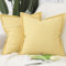 Madizz 2er Set Polyester Leinen Kissenbezügen mit breiter Kante Weiche dekorative Kissenbezüge für Sofa Schlafzimmer Kissenhülle Gelb 60x60 cm Quadrat