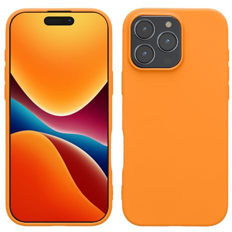 kwmobile Hülle kompatibel mit Apple iPhone 16 Pro Max Hülle - weiches TPU Silikon Case - Cover geeignet für kabelloses Laden - Fruity Orange