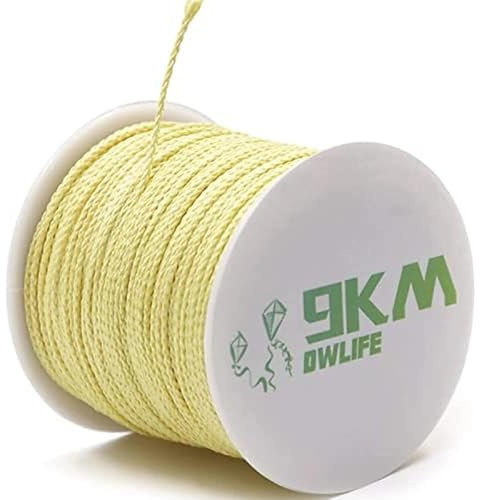9KM DWLIFE Fil de pêche tressé 100 % Kevlar, avec fil de pêche solide, résistant à la chaleur et aux coupures, fil tressé polyvalent, fil de cerf-volant de camping