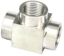 FALKIN Tryck 300 bar 1/8 tum 1/4 tum 3/8 tum 1/2 tum 3/4 tum 1 tum NPT BSPP hona Tee 3-vägs rörmontering 304 rostfritt stål vatten gasolja (NPT-tråd, 3/8 tum)