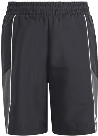 adidas Unisex Kids Color Block Woven Shorts, Black/Grey six/White, 5-6 Years