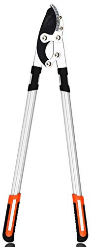 ABNNHK Tijeras de jardinería retráctiles de Mano con trinquete y Yunque, para Ramas Gruesas de árboles frutales.