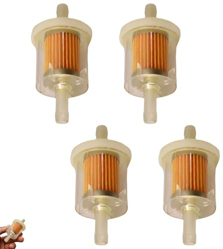 4PCS 8mm Universal Fuel Filter Reusable Fuel Filter High Density Filtration for Motorcycles, Lawnmowers, Scooter, Petits Moteurs, équipements Essence