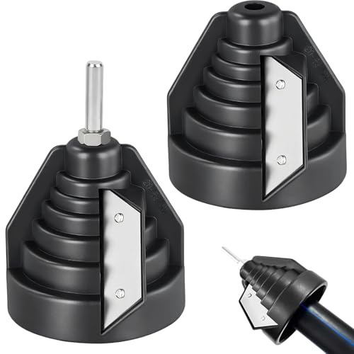 TTYSHIP® 2 Pezzi Strumento di Smussatura per Tubi, Sbavatore per Tubi di Plastica 20-63mm, Strumenti di Smussatura in Plastica per Tubo in PVC, PP, PE
