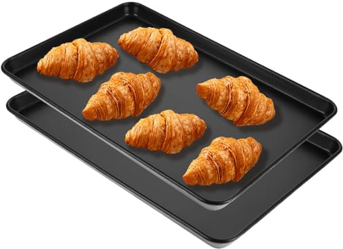 2 Pezzi Teglia Forno Rettangolare, Teglie per Pizza da Forno, Teglia da Forno Per Barbecue e Torte, Perfetta per La Cottura Commerciale(60x40x5cm/24x16x2in)
