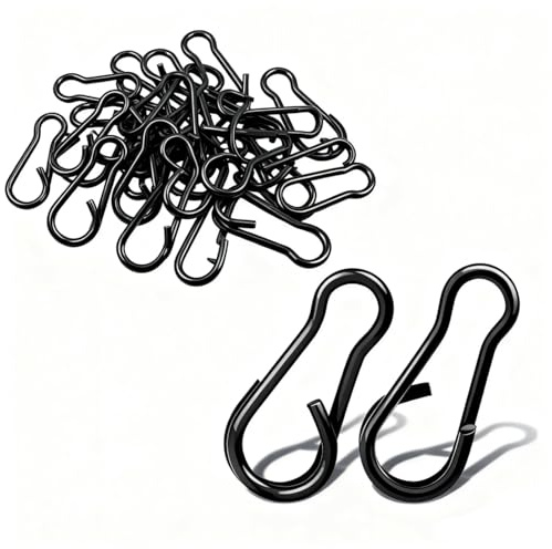 QLHNGUZ 60 Pcs Fishing Swivels Quick Change Swivels Fishing Link Clips Carp Lure Connectors Stainless Steel Tackle for Freshwater Saltwater (9mm)